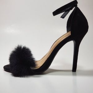 💥Sexy Black Faux Fur Heels